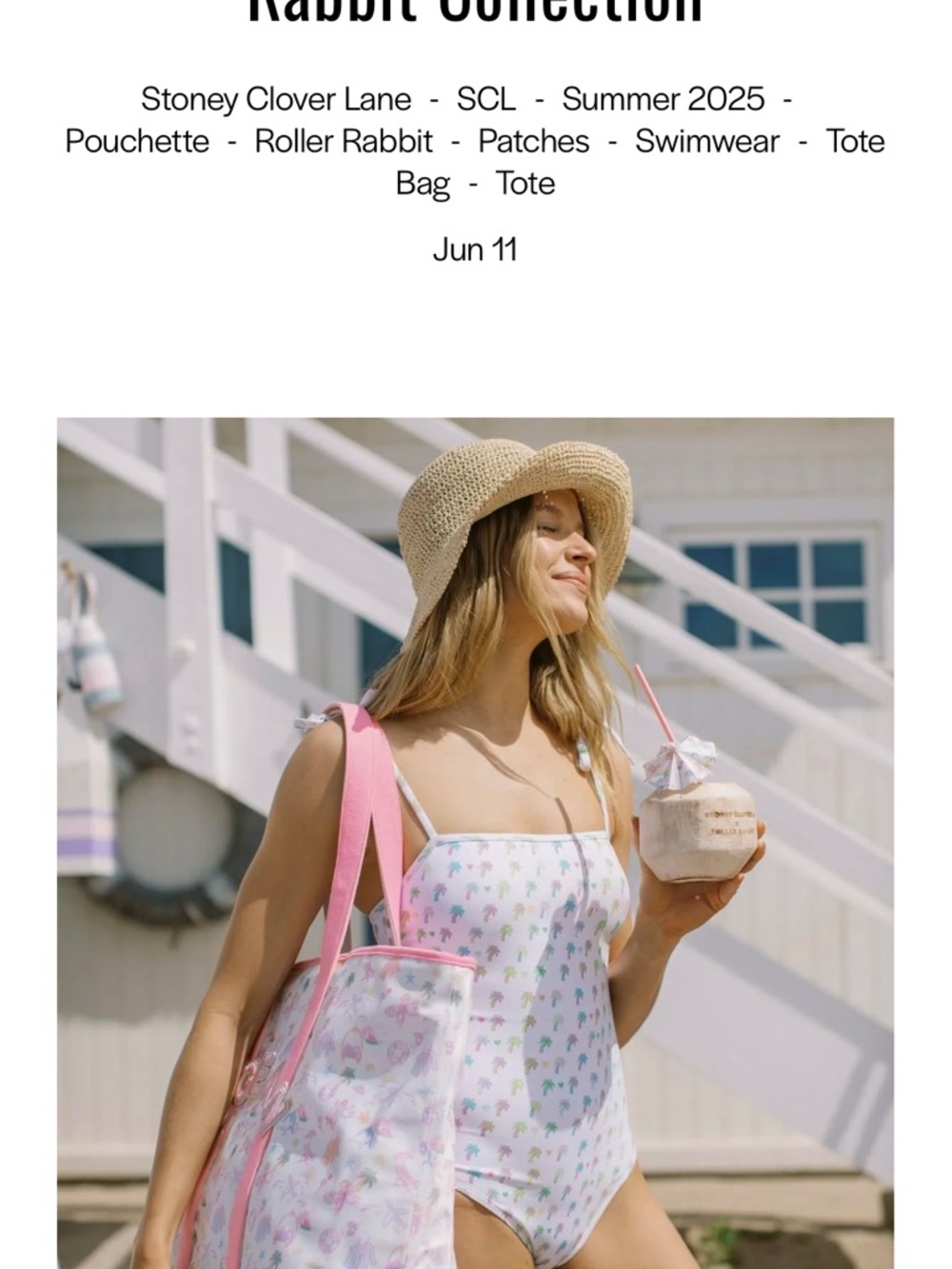 Stoney Clover Lane Roller Rabbit Hotel Tropical Tote